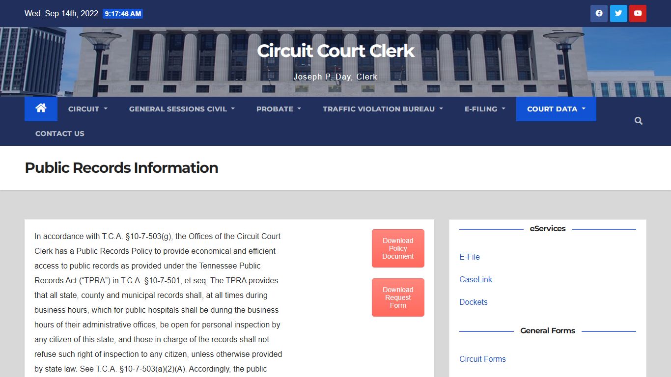 Public Records Information – Circuit Court Clerk - Nashville